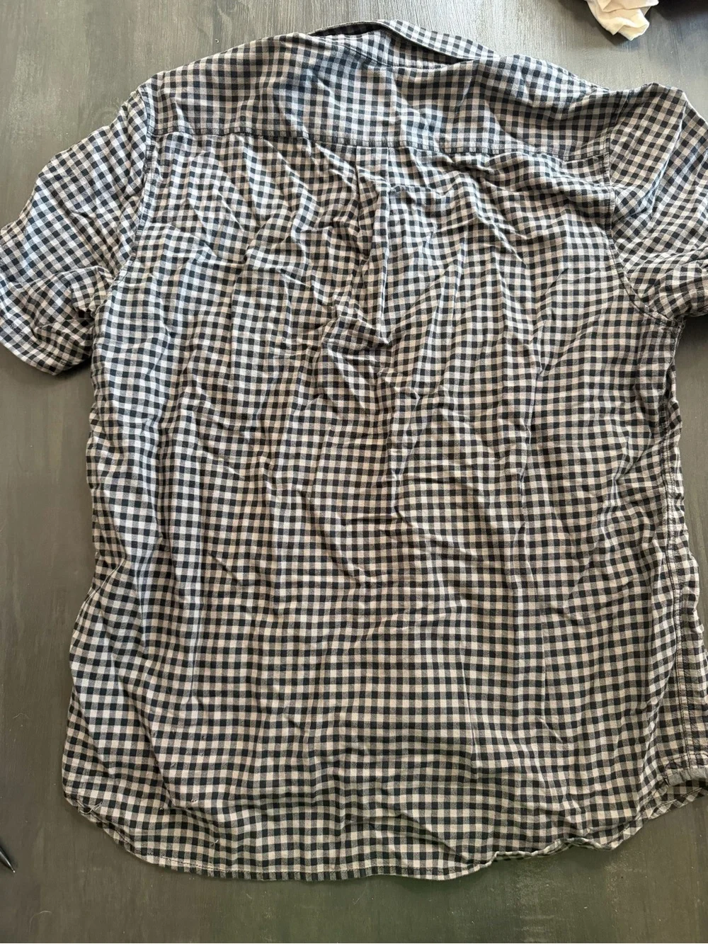 Vans Plaid Button Up Shirt Black White Gray Short Sleeve Size XL
